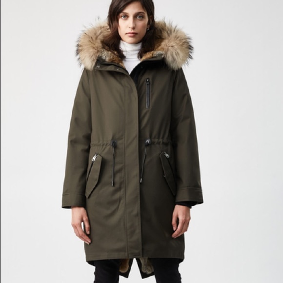 Mackage Fur parka army green worn once - Picture 1 of 13